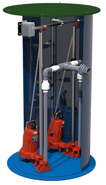 Professional sewer ejector pump installations
